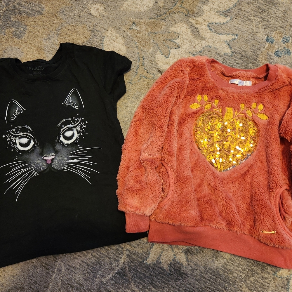 Girls Halloween Thanksgiving Tops Sz 5 Holiday Shirts